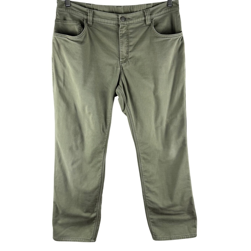 Carhartt Men Fleece Lined Relaxed Fit Pants Green 38x30 Workwear Canvas BN6409-M